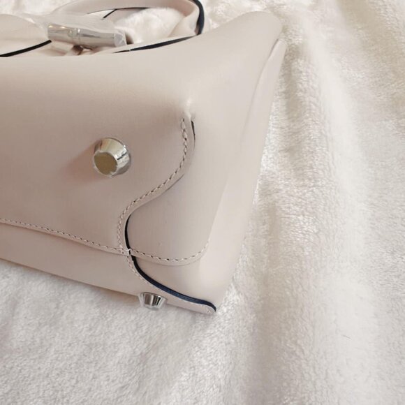 NWT LONGCHAMP ROSEAU M HANDBAG Ecru Leather - Picture 6 of 10